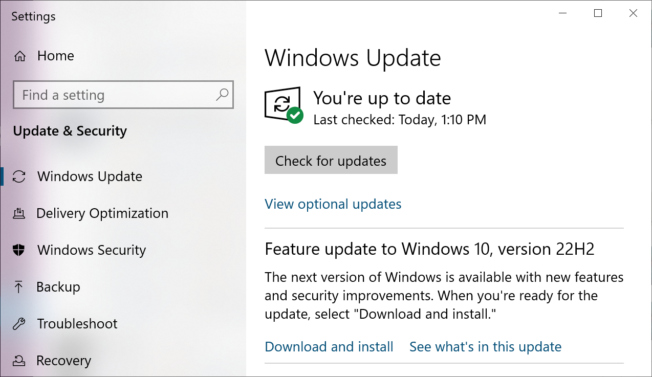 Windows 10 22H2 update