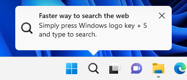 Windows 搜索提示弹出窗口