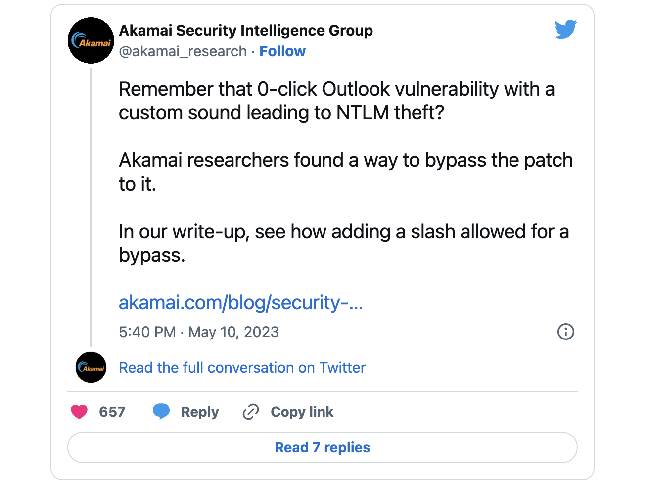 Akamai Bypass Tweet