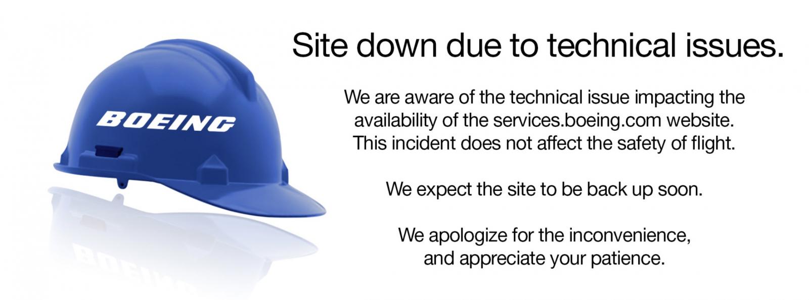 Boeing services website down