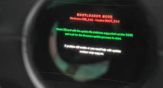 Bootloader mode error on affected Orqa FPV goggles