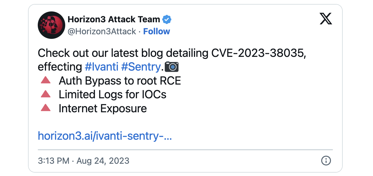 CVE-2023-38035 POC exploit tweet