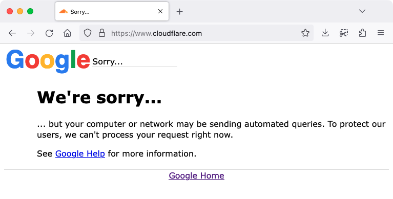 Cloudflare website outage