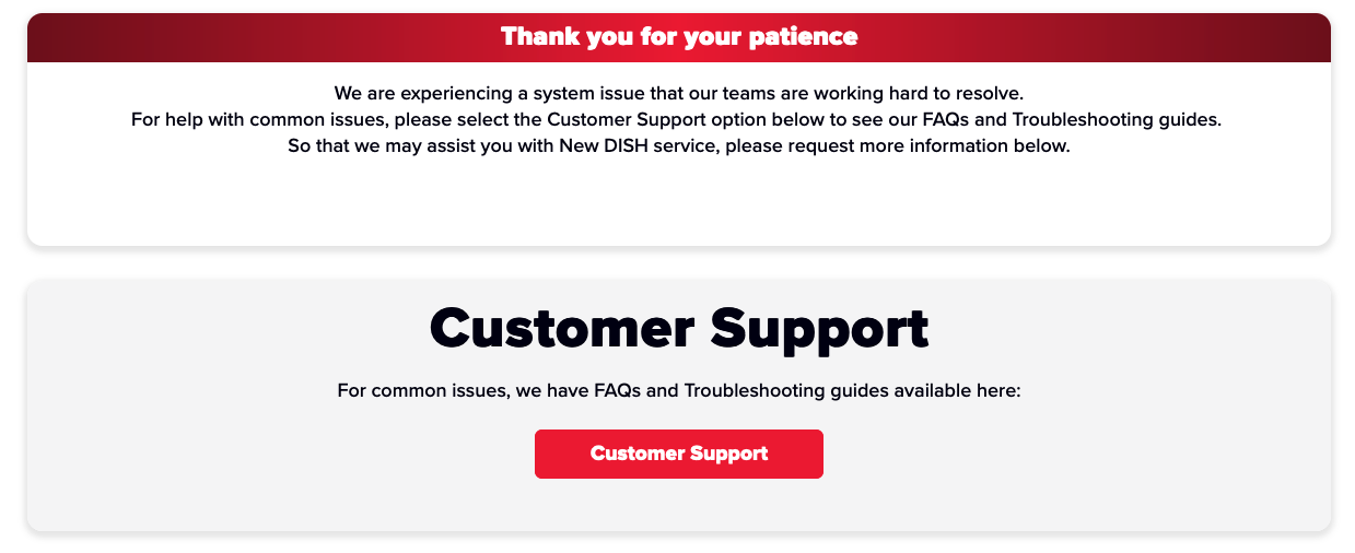 Dish Network website still affected by outage