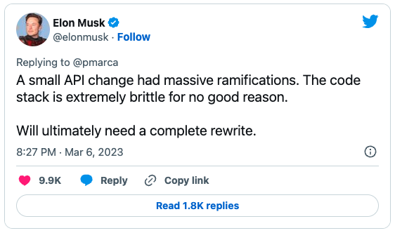 Interrupción de Elon Twitter