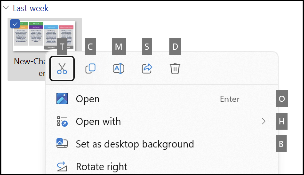 File Explorer Access Keys