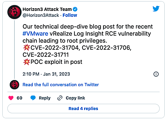 Horizon3 vRealize Log Insight PoC Exploit