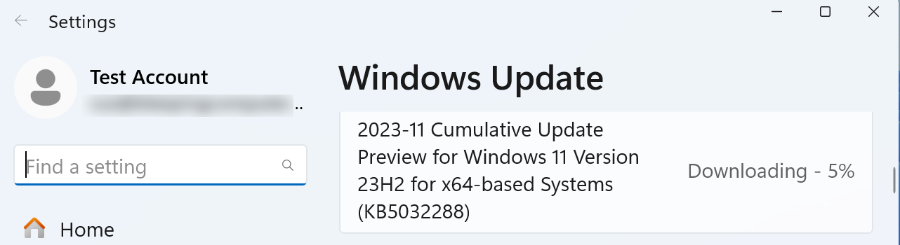 KB5032288 preview update