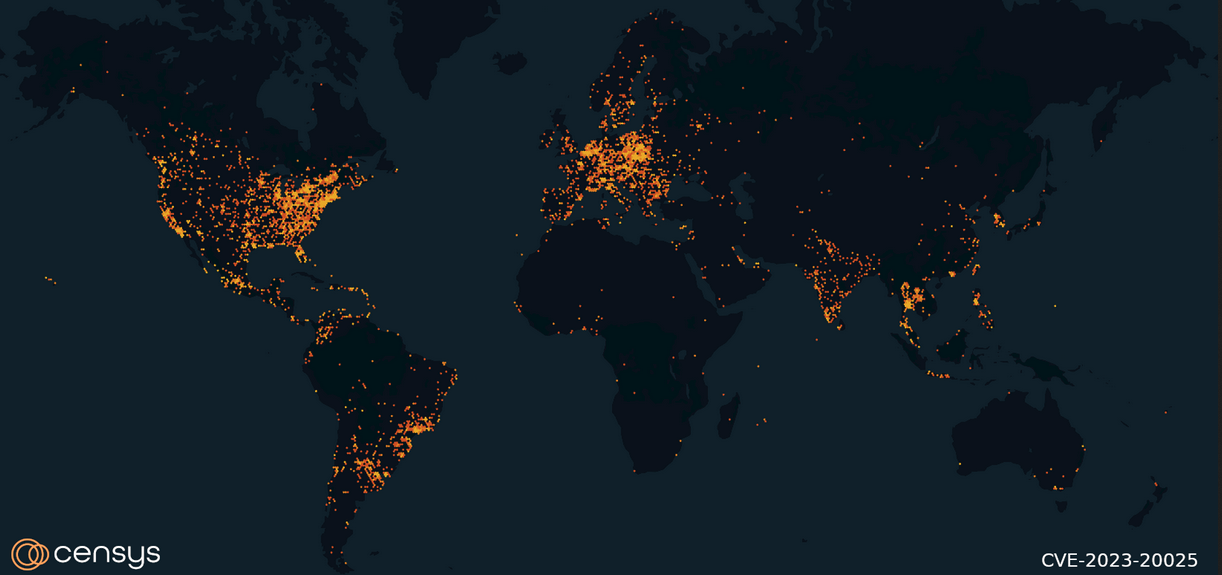Map of vulnerable routers exposed to the Internet