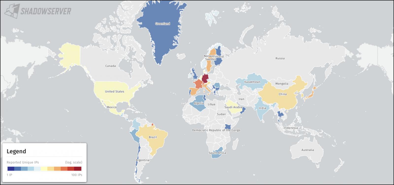 Map of compromised Citrix servers 