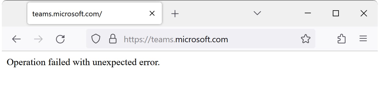 Microsoft Teams web outage