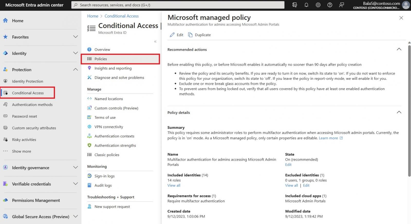 Microsoft-managed Conditional Access policies