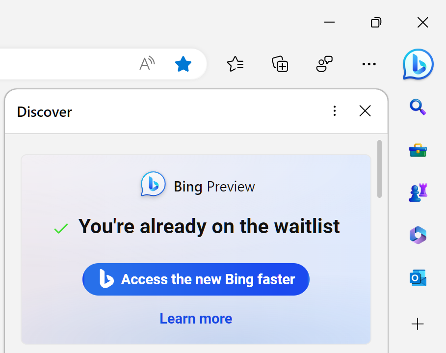 New Bing Waitlist