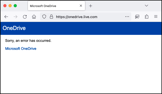 OneDrive outage