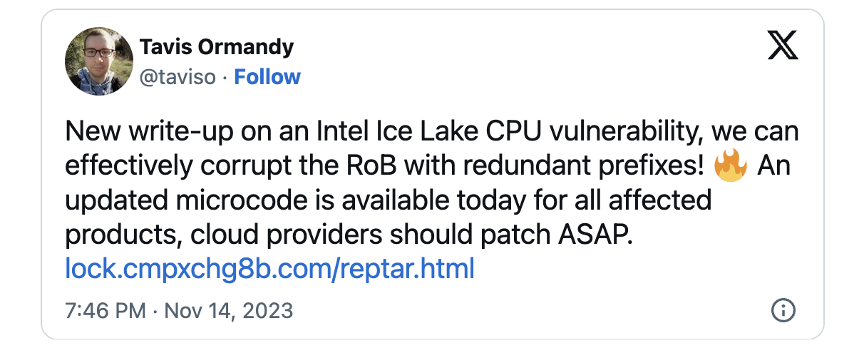 reptor intel cpu vulnerability