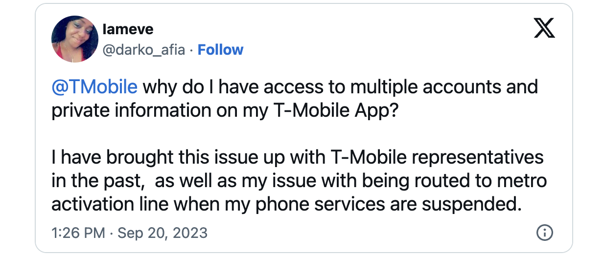 T-mobile app glitch