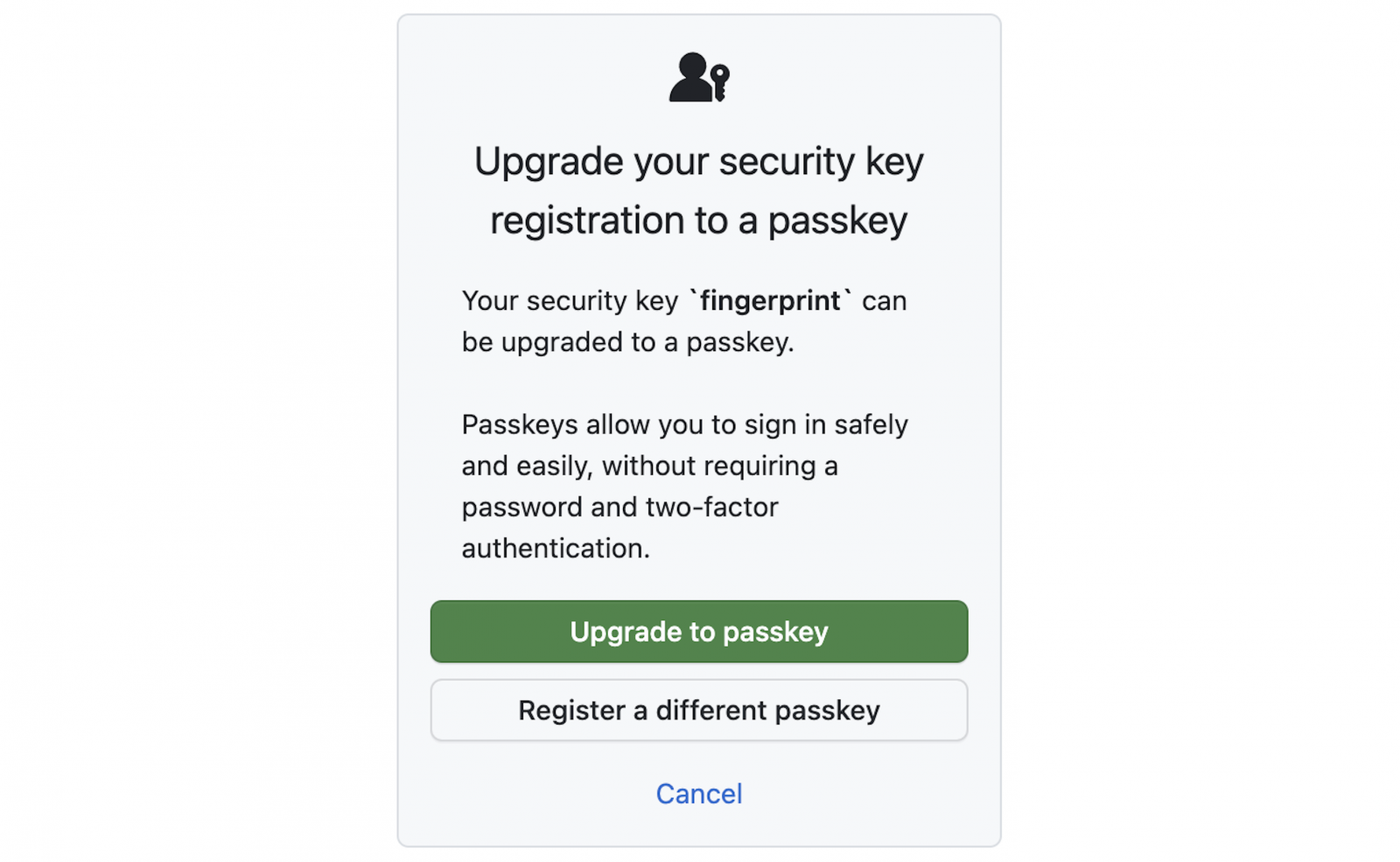 Upgrade Security Keys to Access Keys