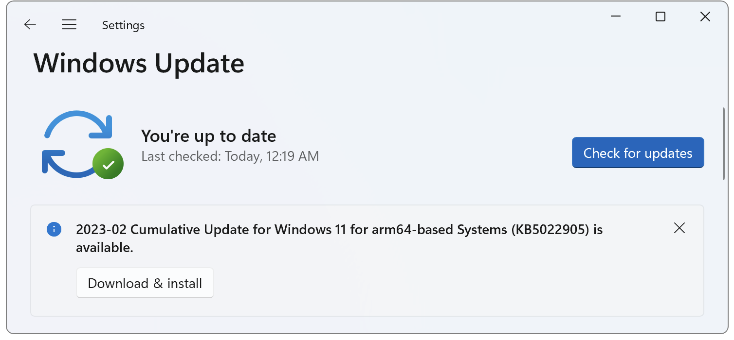 Windows 11 KB5022905 preview update
