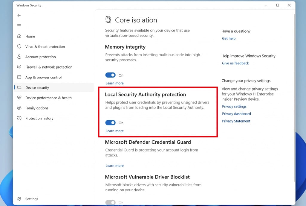 Windows 11 LSA Protection