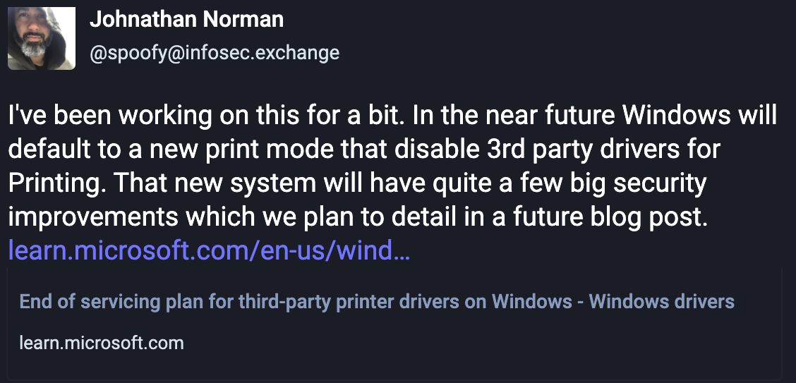 Windows Update 3rd statement drivers