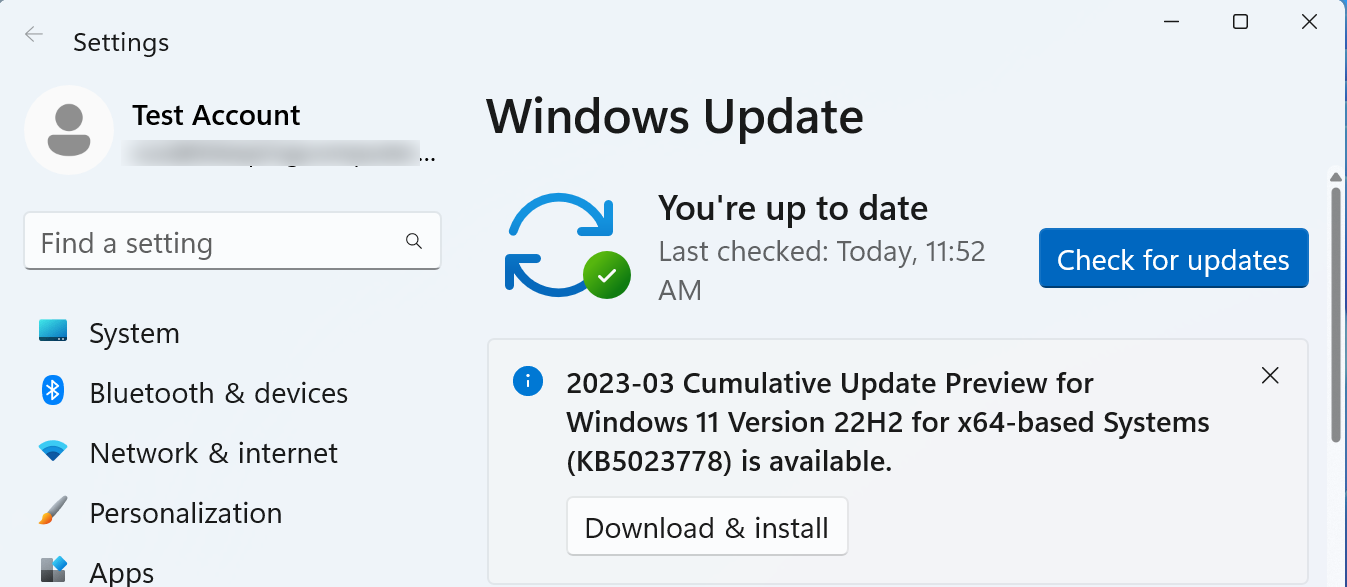 Windows 11 KB5023778 Update Preview