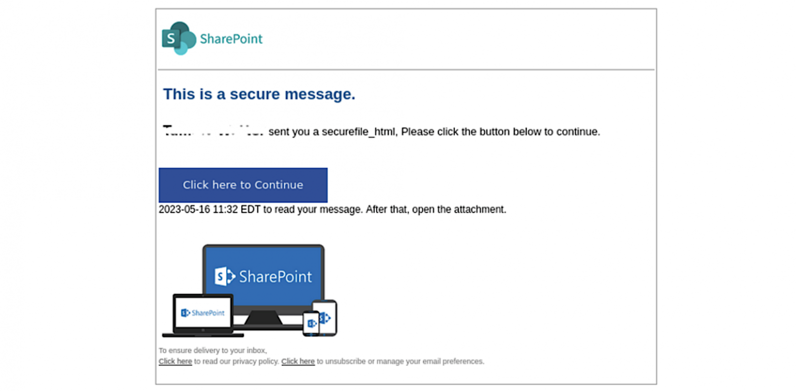 Phishing email protected