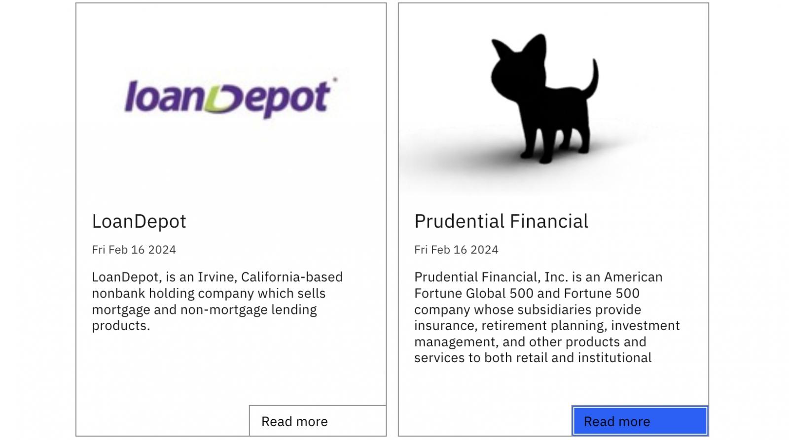 loanDepot and Prudential on ALPHV's leak site