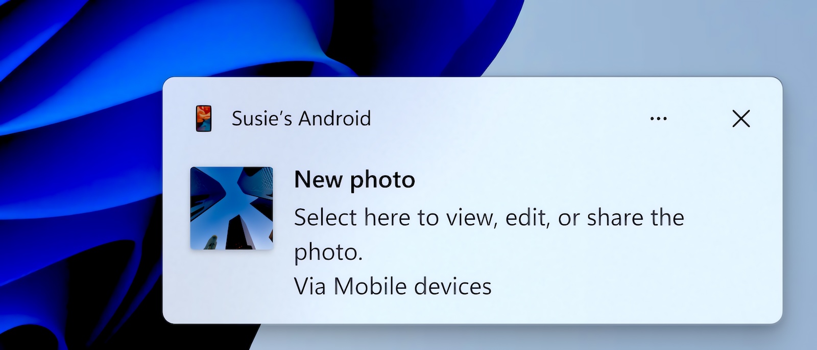 Android photo alert Windows 11