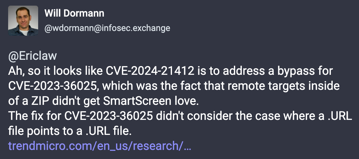 Dormann CVE-2024-21412 Windows SmartScreen bypass