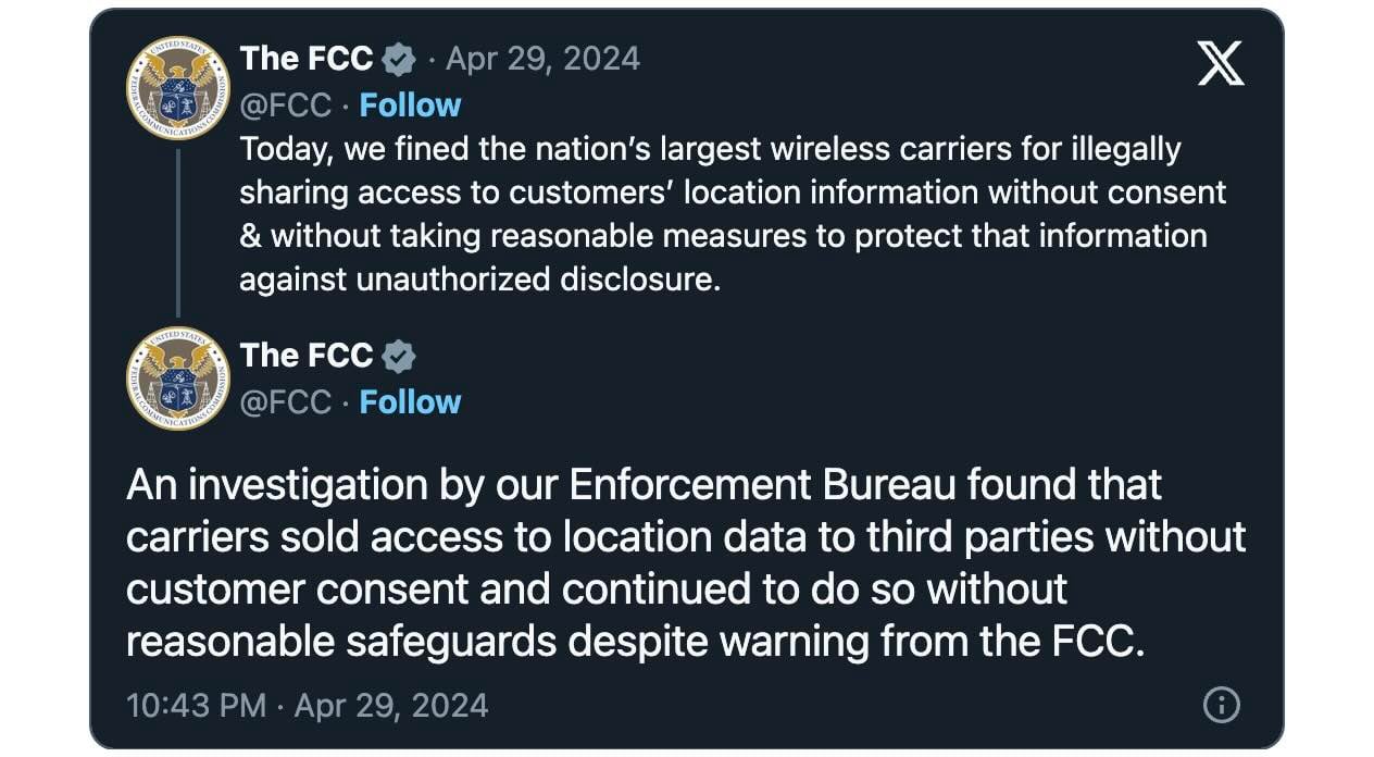 FCC fines carriers