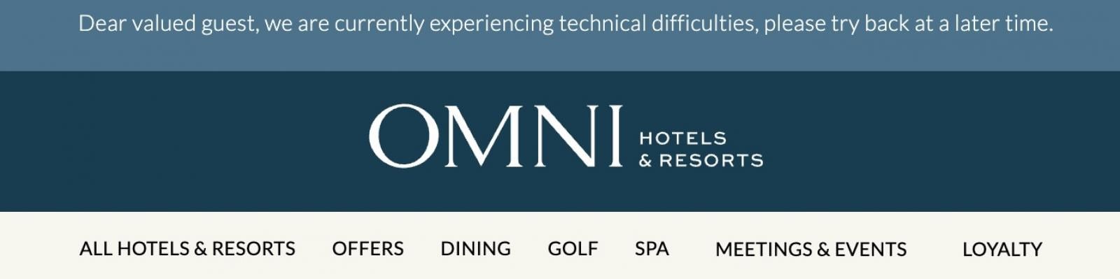 Omni Hotels outage