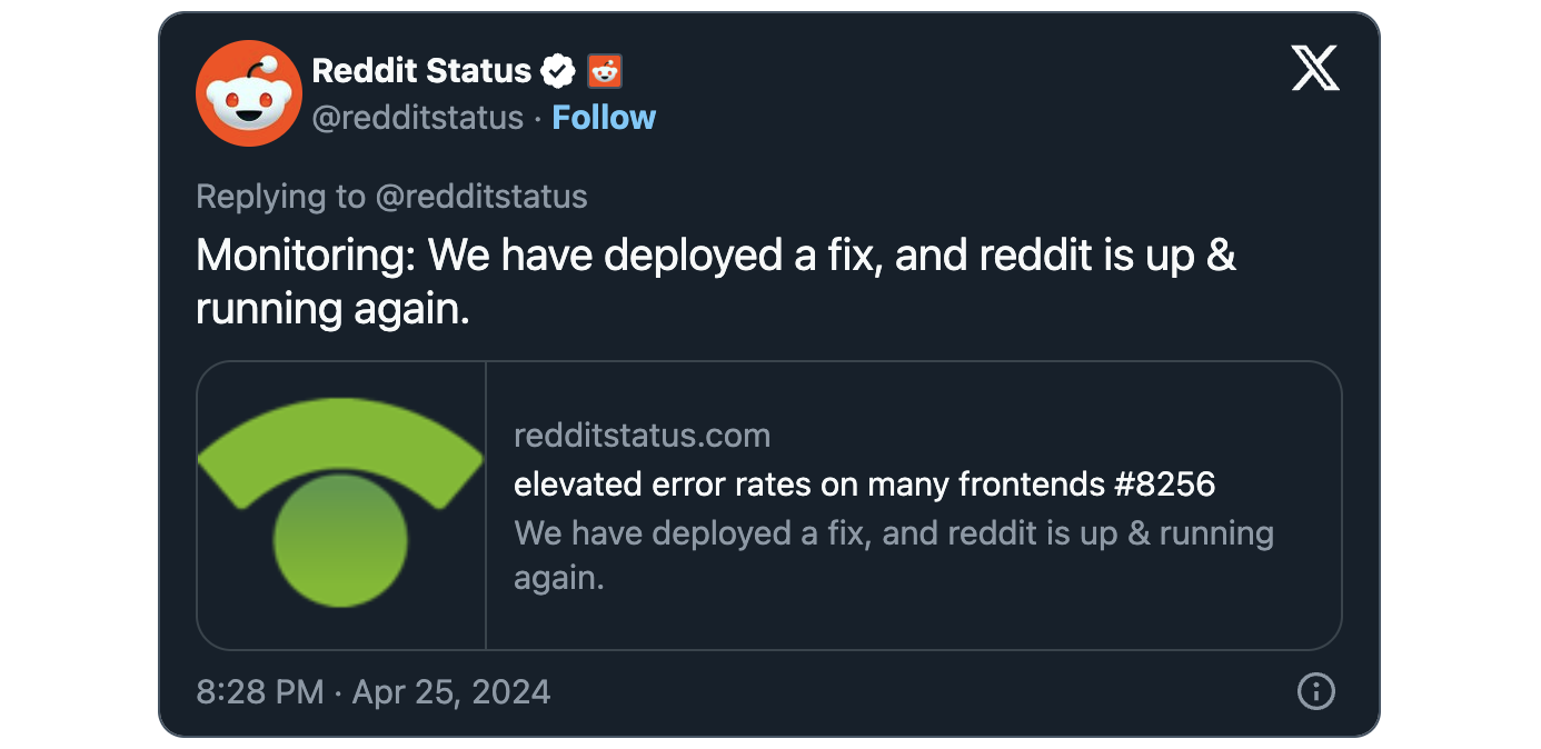 Reddit outage