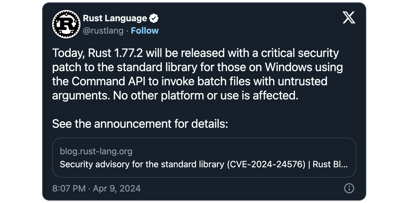 Critical Rust flaw enables Windows command injection attacks Cybernoz