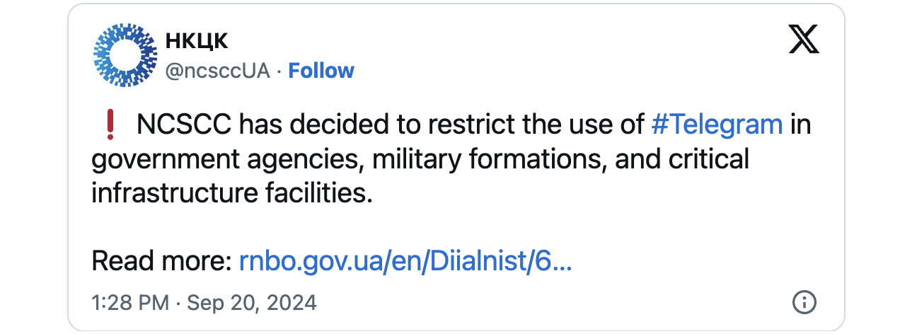 Ukraine Telegram ban