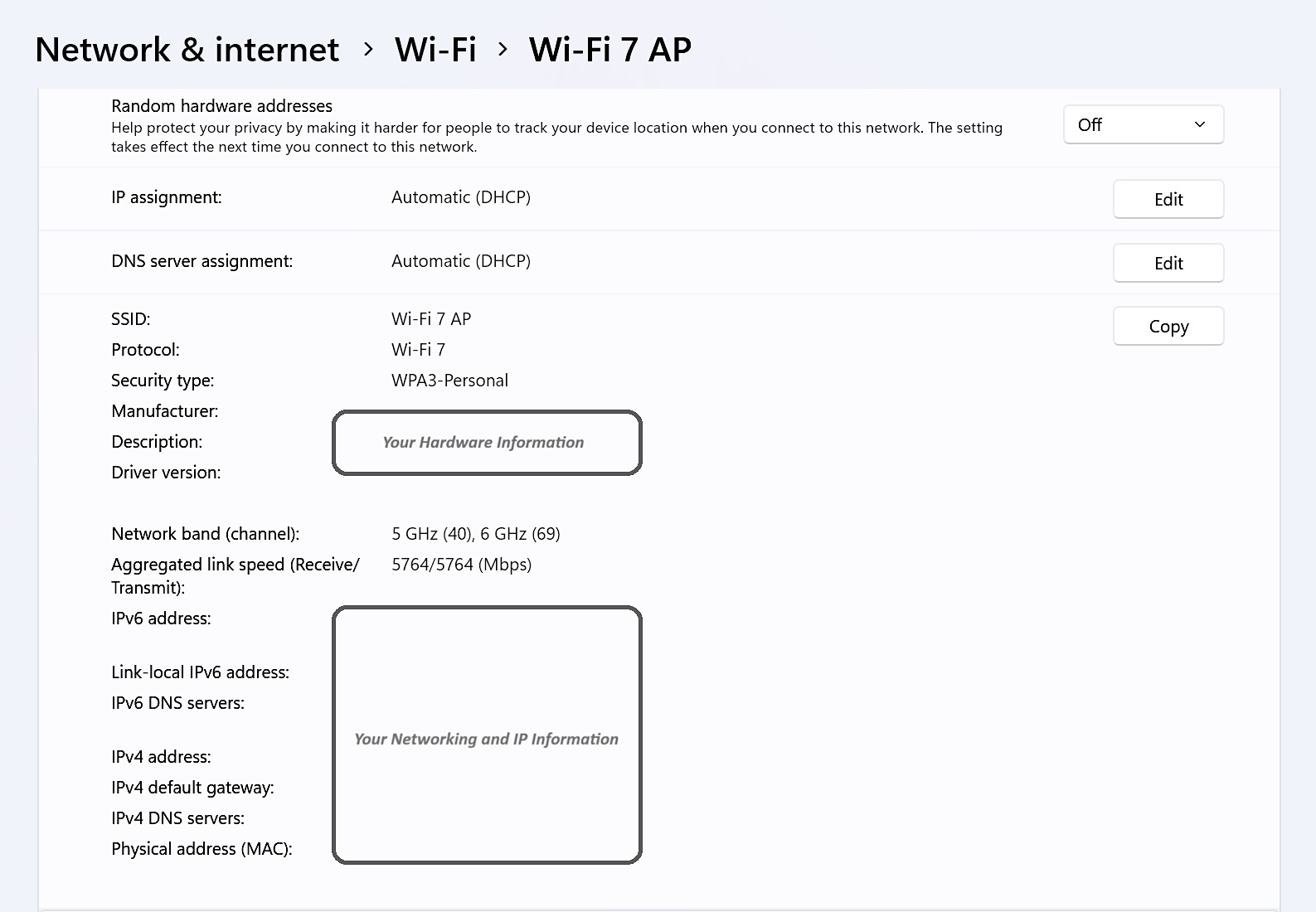 Windows 11 Wi-Fi 7 settings