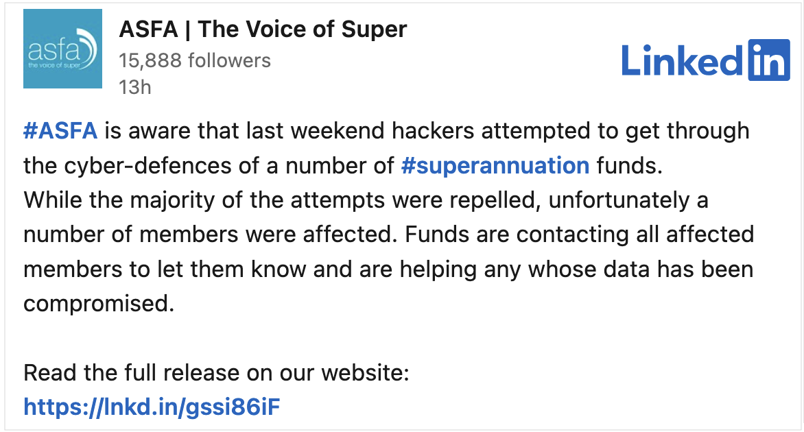 ASFA Statement