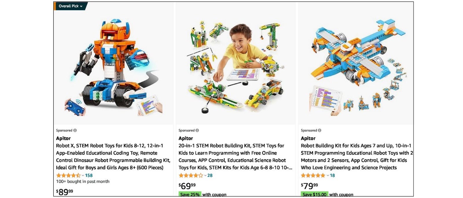 Amazon'da APitor Programlanabilir Oyuncak Robotları