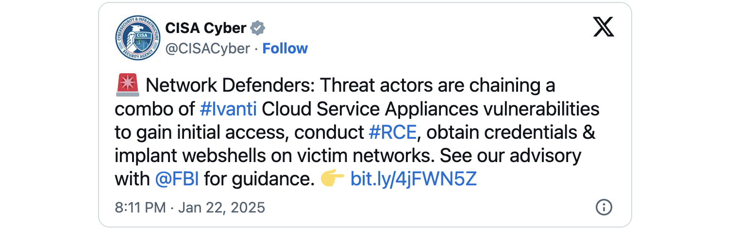 CISA Cyber Ivanti warning