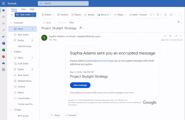 Gmail E2EE e -postaları