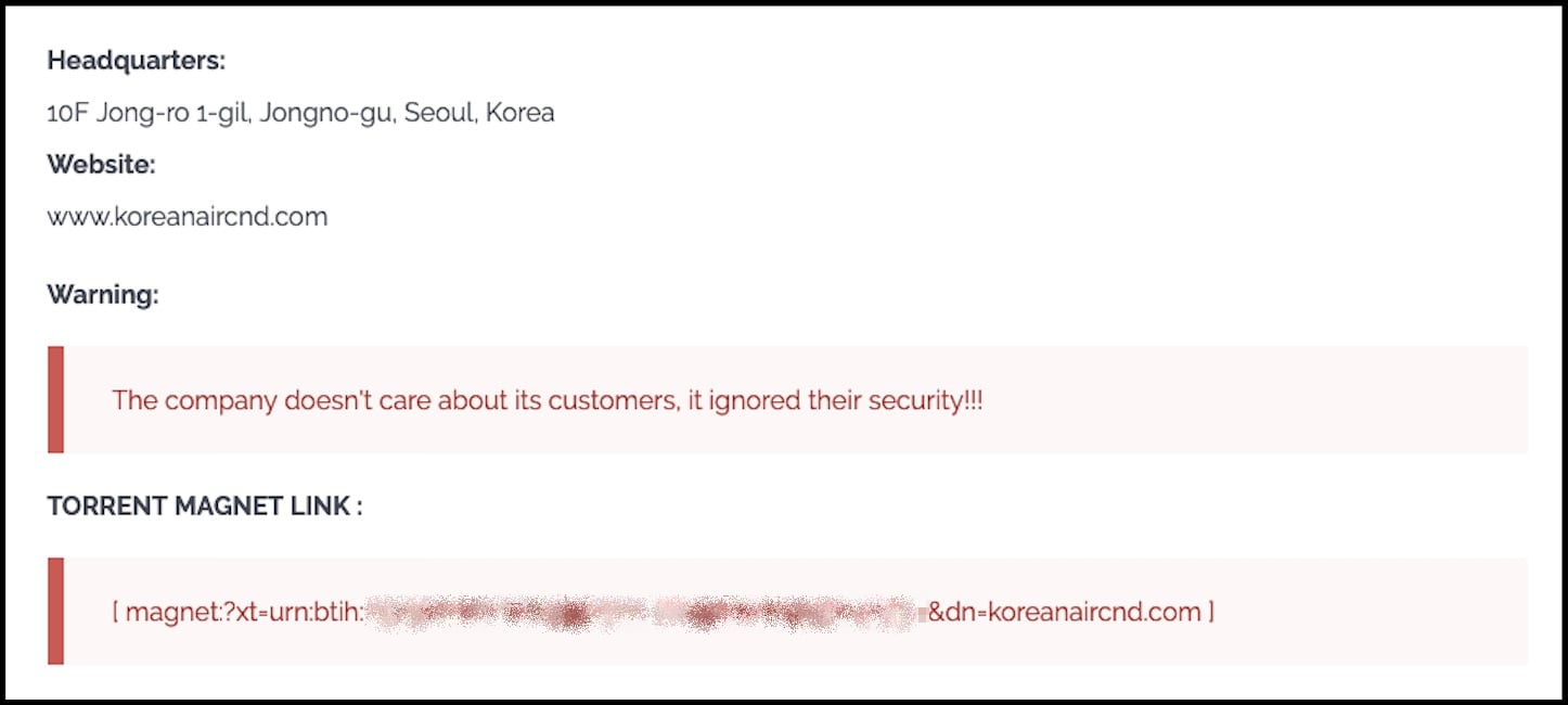 Korean Air data breach exposes data of thousands of employees 3 KC&D entry on Clop's leak site