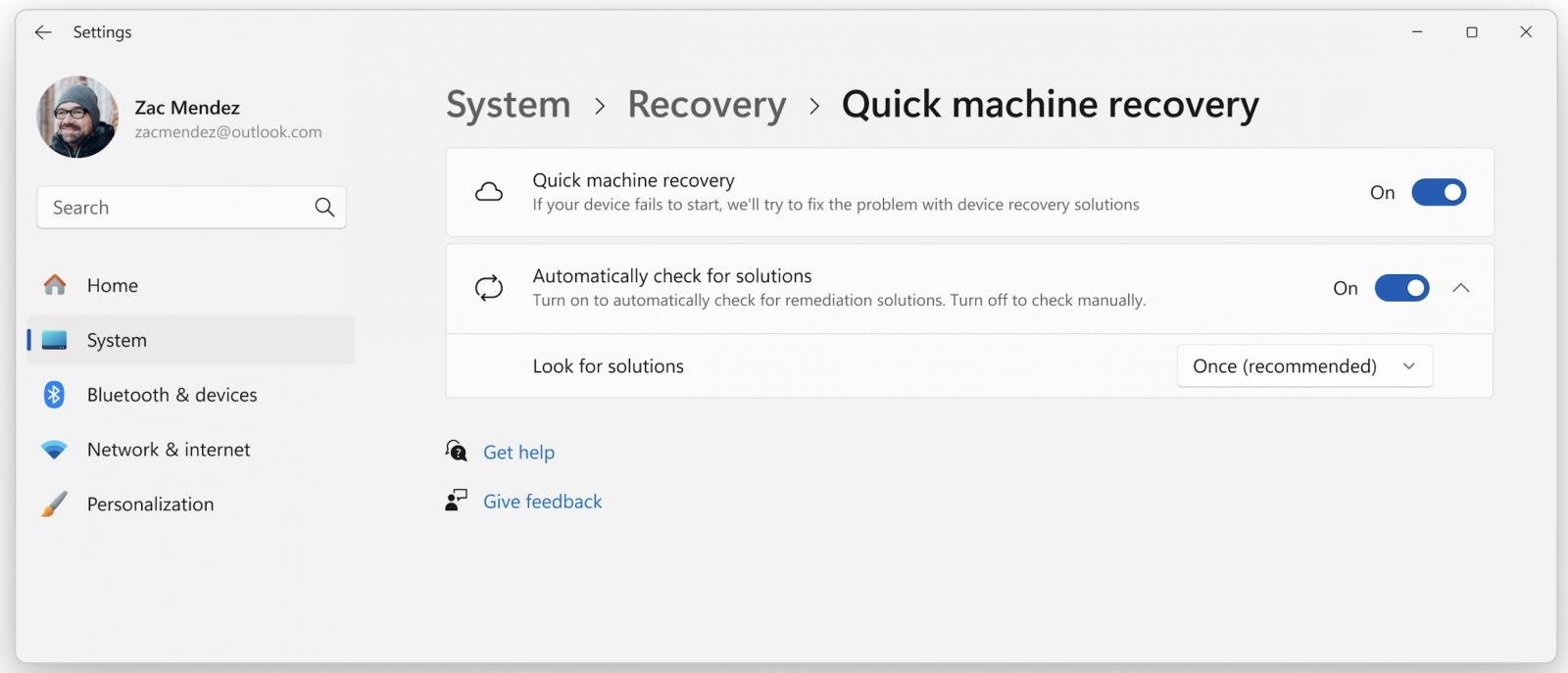 Microsoft testing faster Quick Machine Recovery in Windows 11 3 QMR user experience update