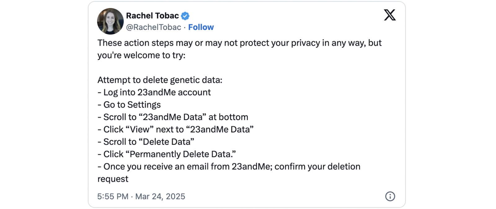 23andMe tweet