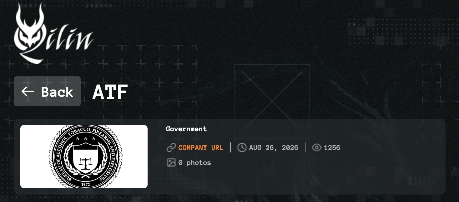 ATF entry on Qilin leak site