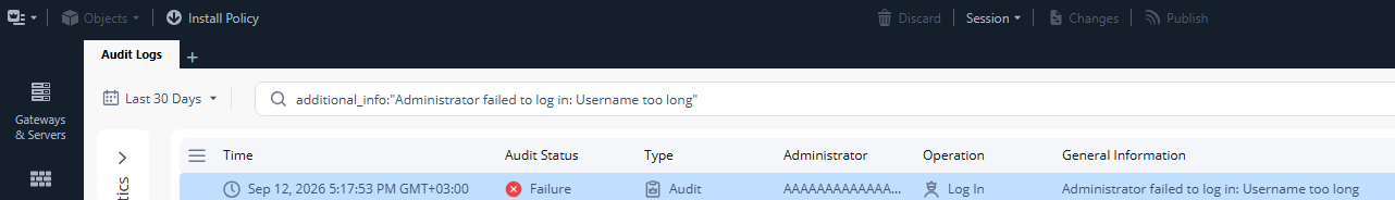 CVE-2026-91843 alert in Check Point SmartConsole