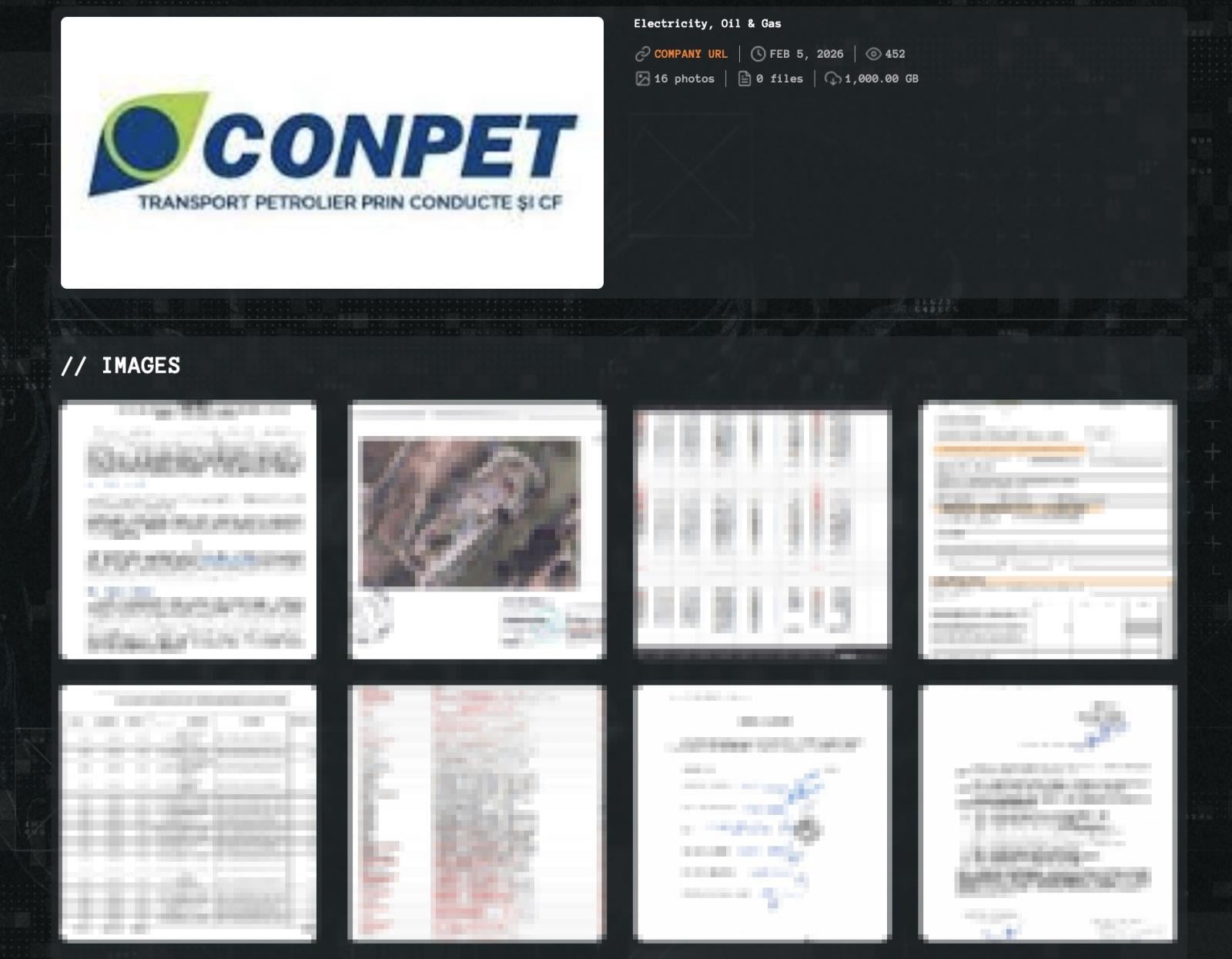 Conpet on Qilin's leak site