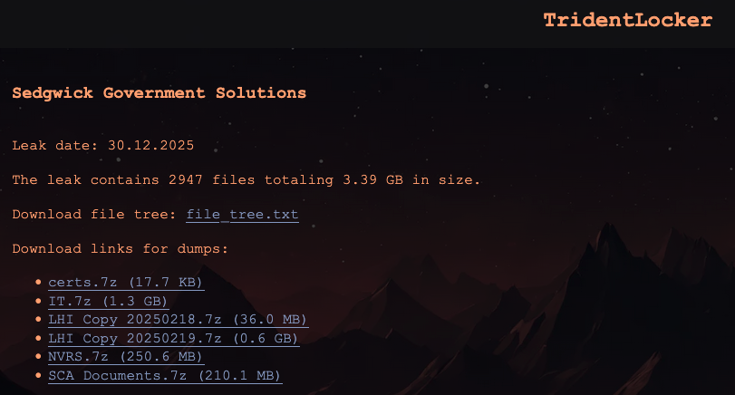 Sedgwick Confirms Breach at Government Contractor Subsidiary