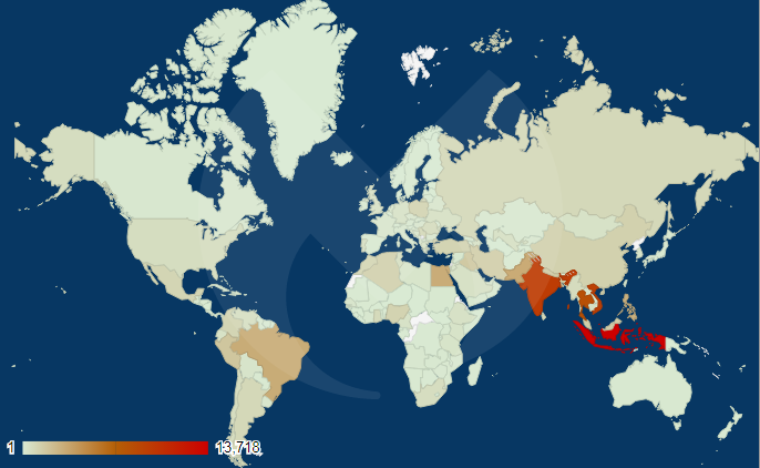 Electrum DDoS botnet map