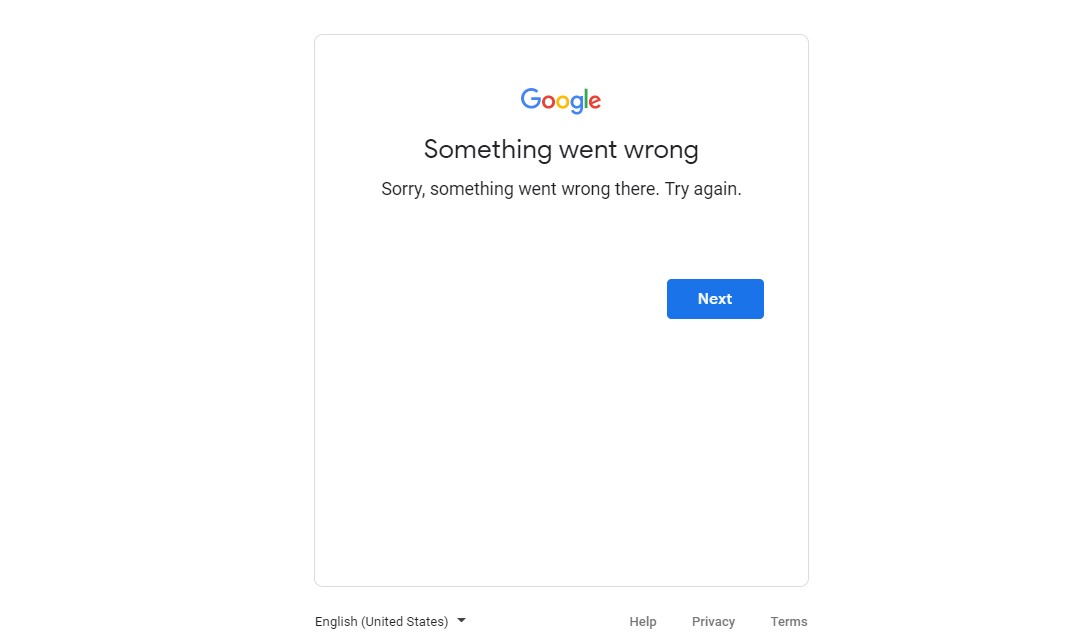 Gmail error