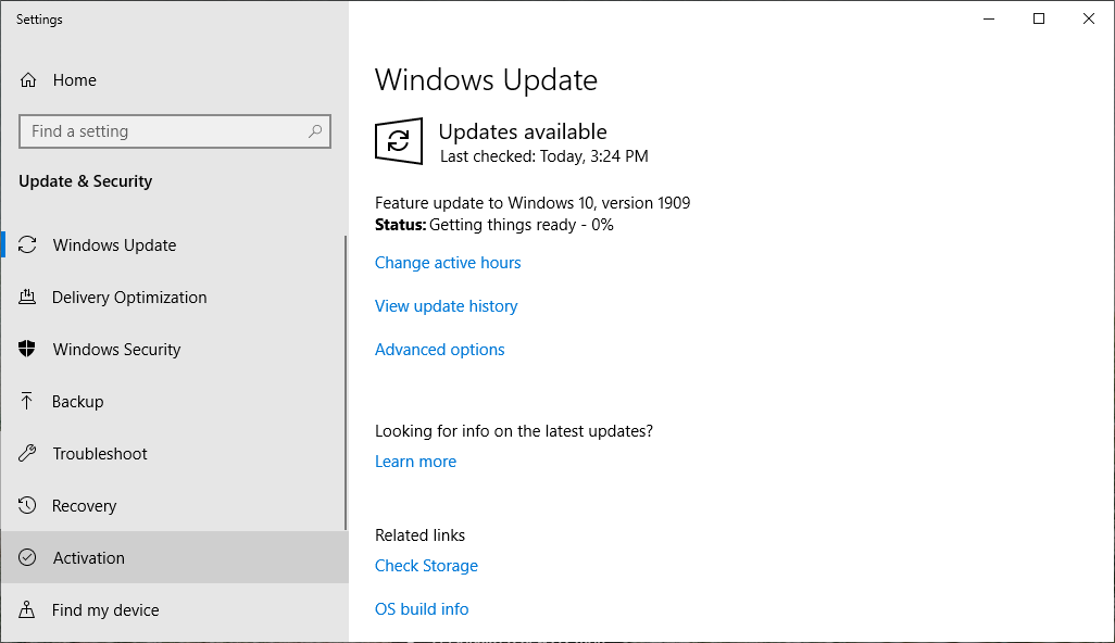 Windows 10 1909 forced rollout